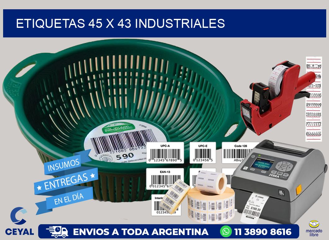 ETIQUETAS 45 x 43 INDUSTRIALES