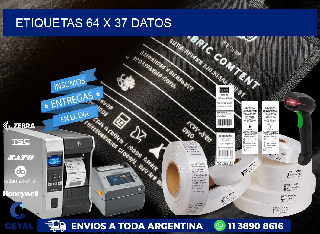 ETIQUETAS 64 x 37 DATOS