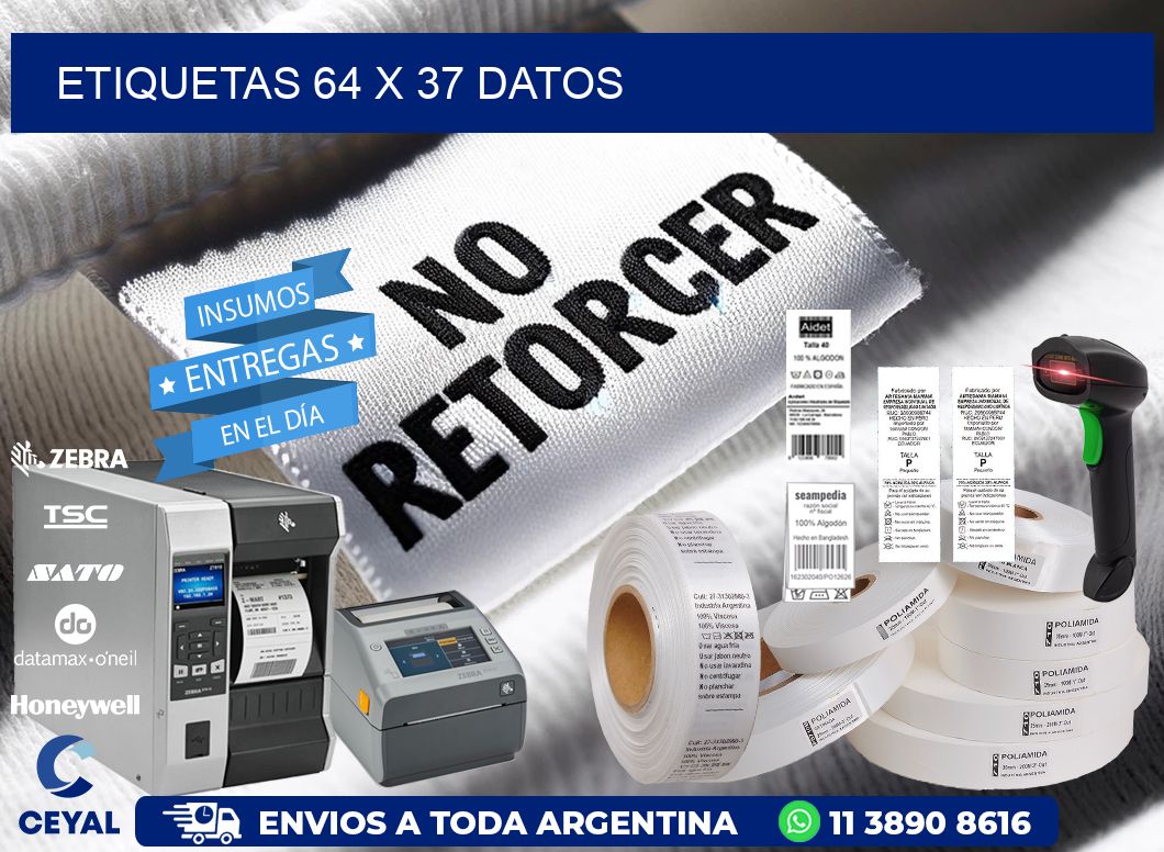 ETIQUETAS 64 x 37 DATOS