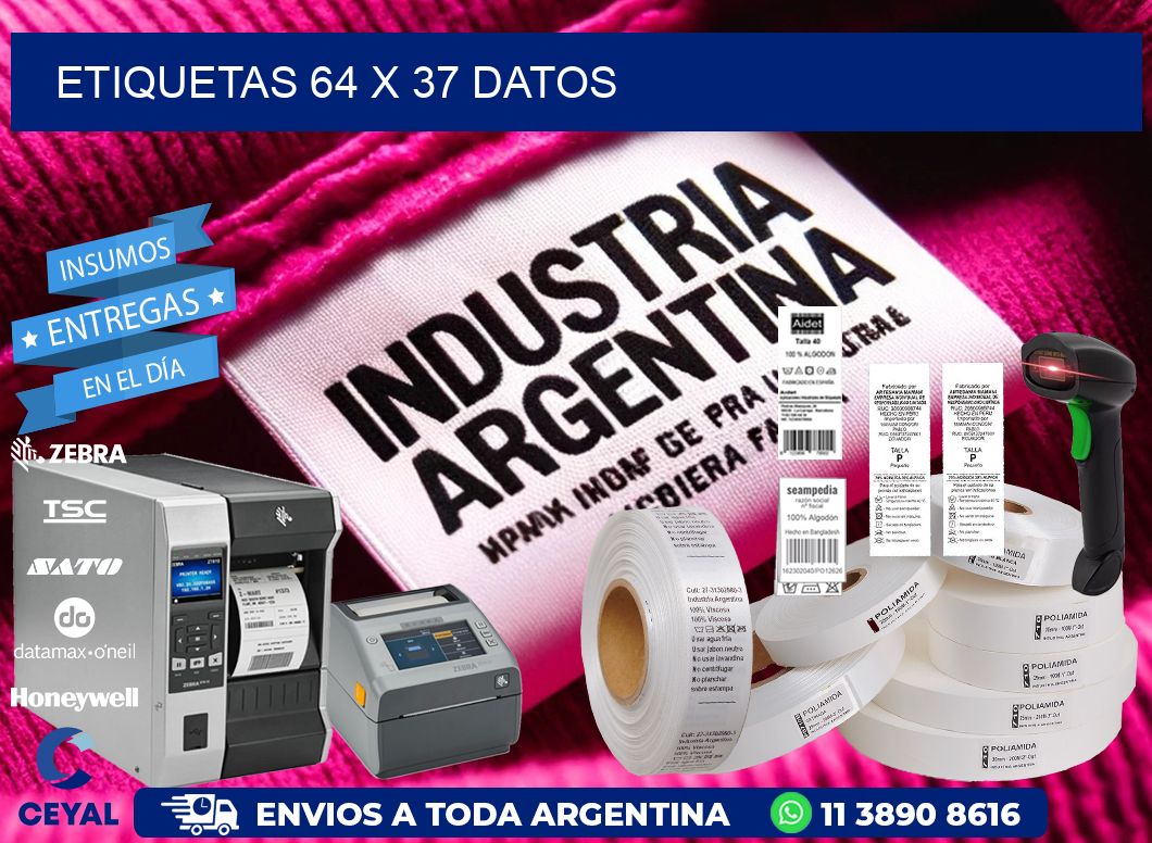 ETIQUETAS 64 x 37 DATOS