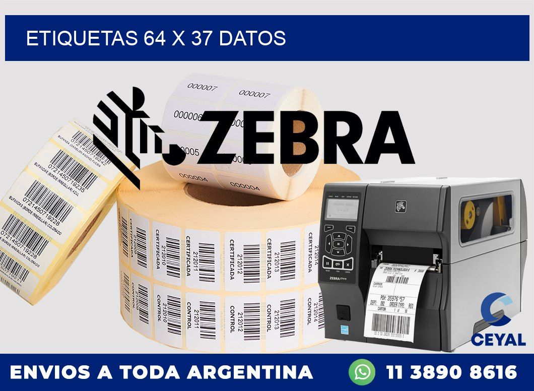 ETIQUETAS 64 x 37 DATOS