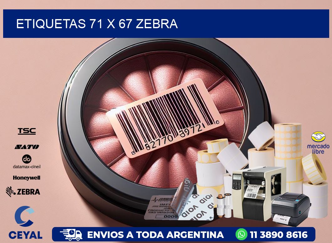 ETIQUETAS 71 x 67 ZEBRA