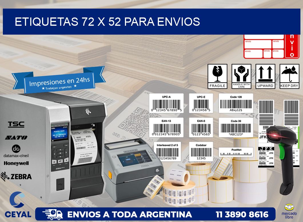 ETIQUETAS 72 x 52 PARA ENVIOS