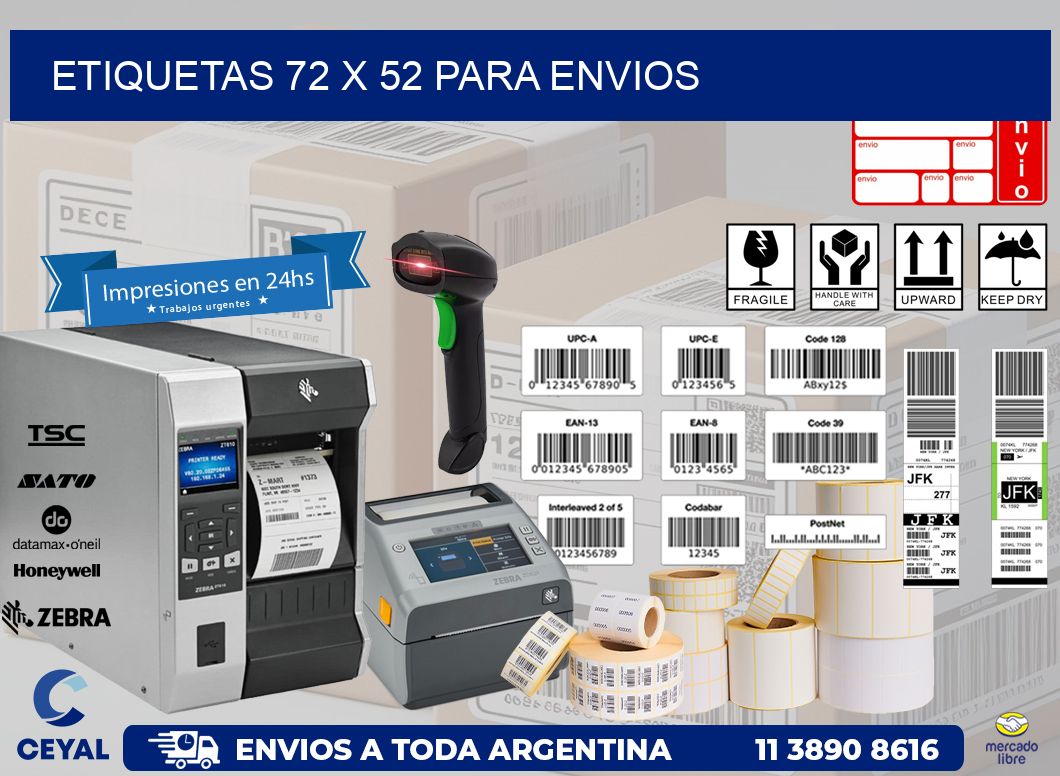 ETIQUETAS 72 x 52 PARA ENVIOS