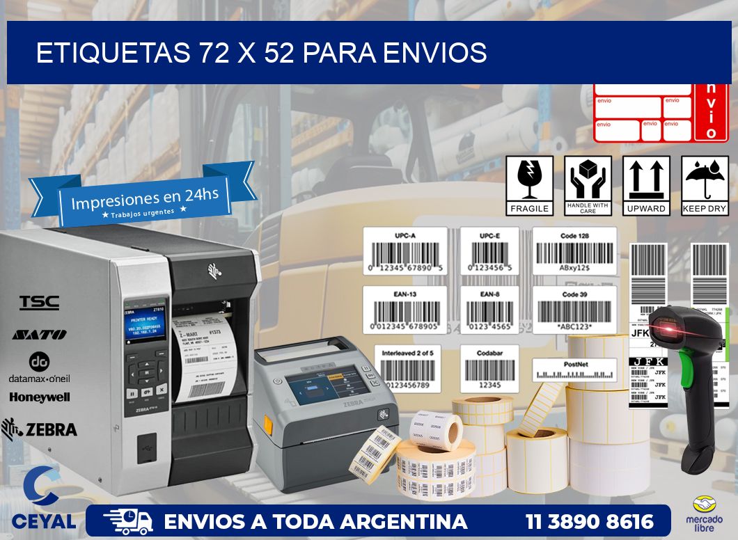 ETIQUETAS 72 x 52 PARA ENVIOS