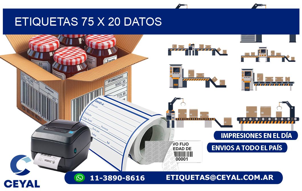 ETIQUETAS 75 x 20 DATOS