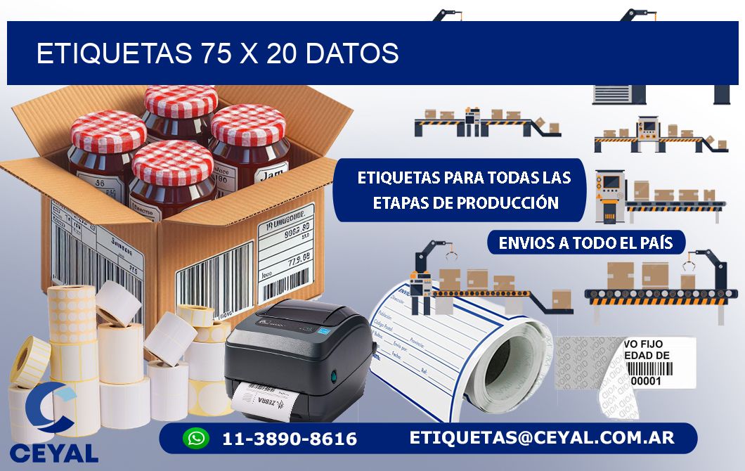 ETIQUETAS 75 x 20 DATOS