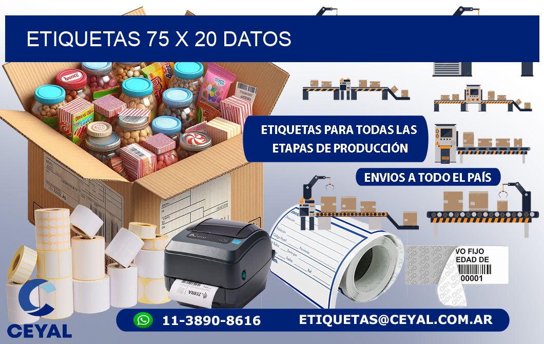 ETIQUETAS 75 x 20 DATOS