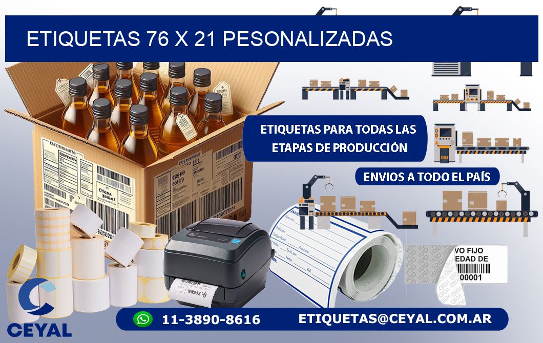 ETIQUETAS 76 x 21 PESONALIZADAS