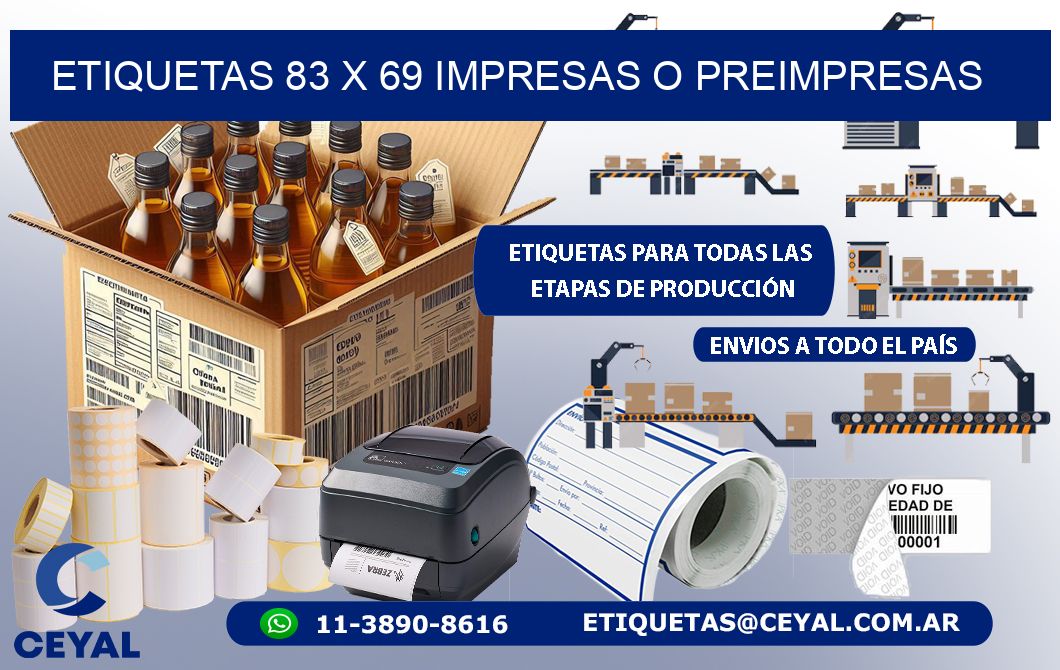 ETIQUETAS 83 x 69 IMPRESAS O PREIMPRESAS