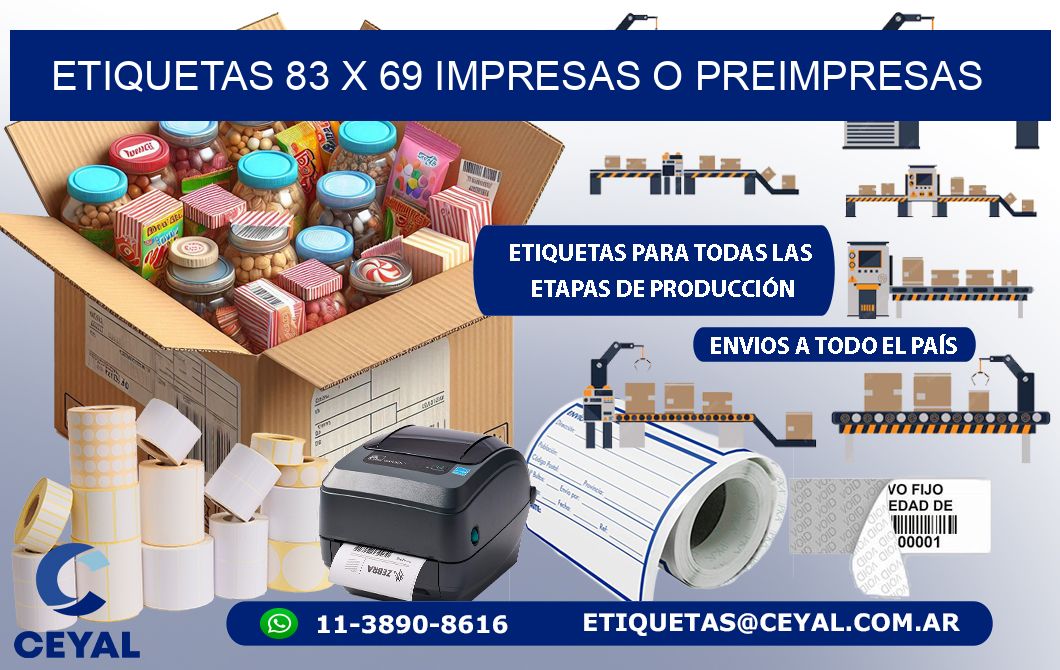 ETIQUETAS 83 x 69 IMPRESAS O PREIMPRESAS
