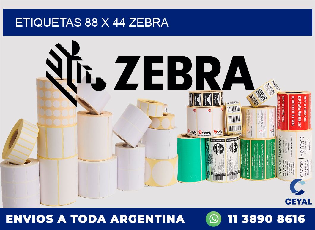 ETIQUETAS 88 x 44 ZEBRA