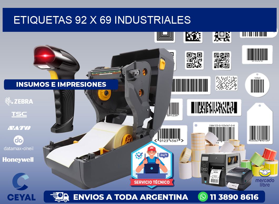 ETIQUETAS 92 x 69 INDUSTRIALES