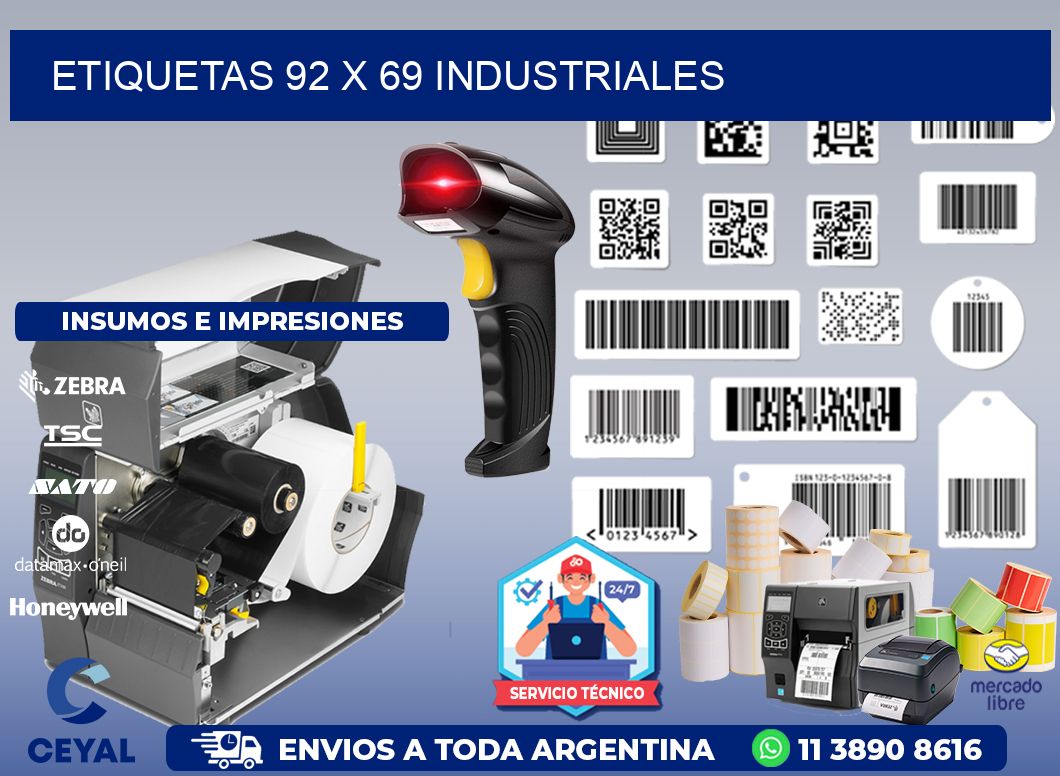 ETIQUETAS 92 x 69 INDUSTRIALES