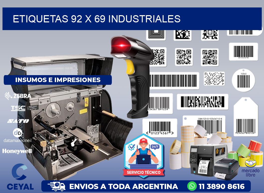 ETIQUETAS 92 x 69 INDUSTRIALES