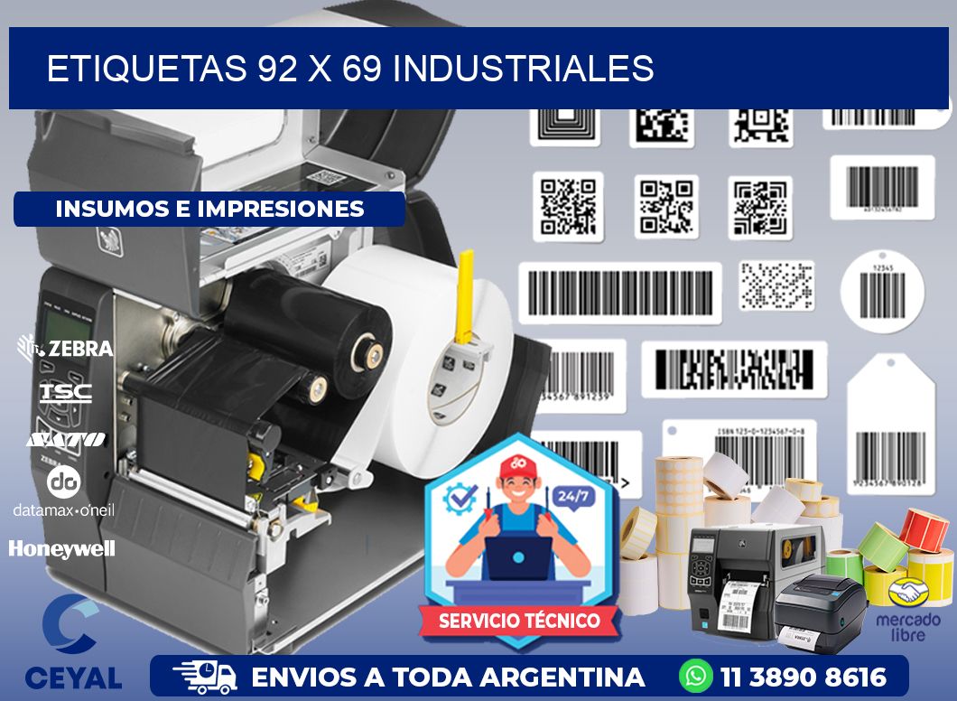 ETIQUETAS 92 x 69 INDUSTRIALES