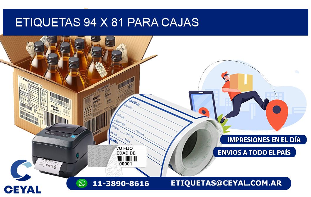 ETIQUETAS 94 x 81 PARA CAJAS