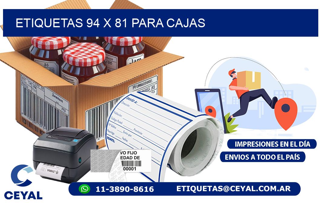 ETIQUETAS 94 x 81 PARA CAJAS