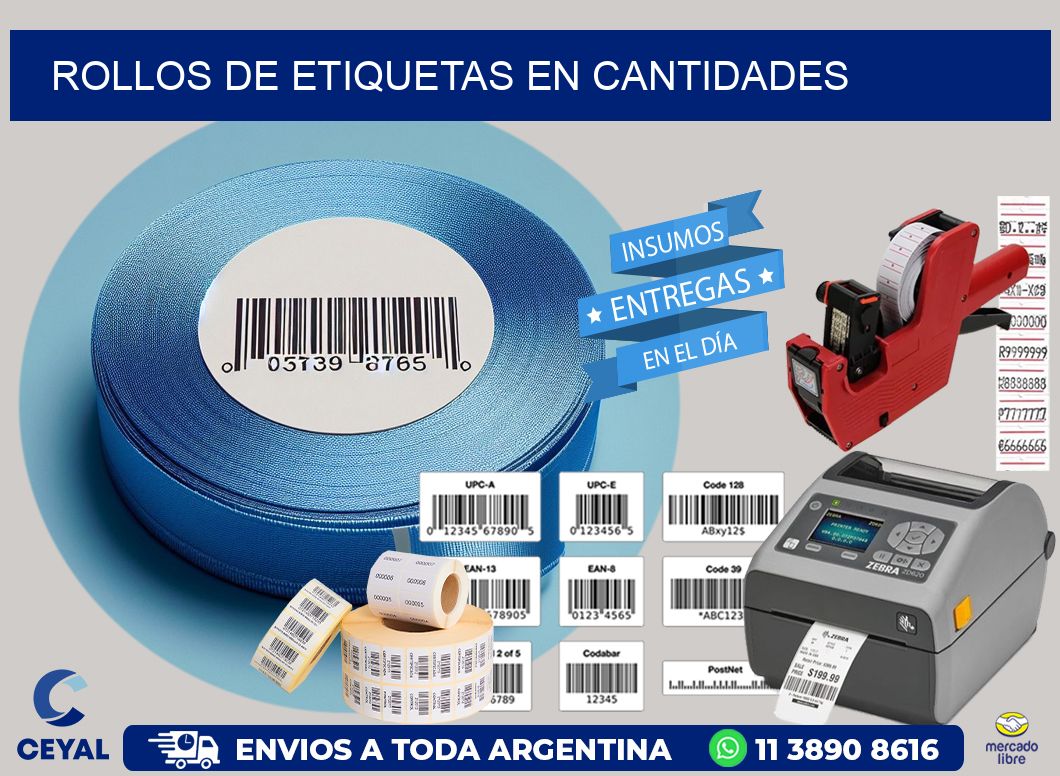 ROLLOS DE ETIQUETAS EN CANTIDADES