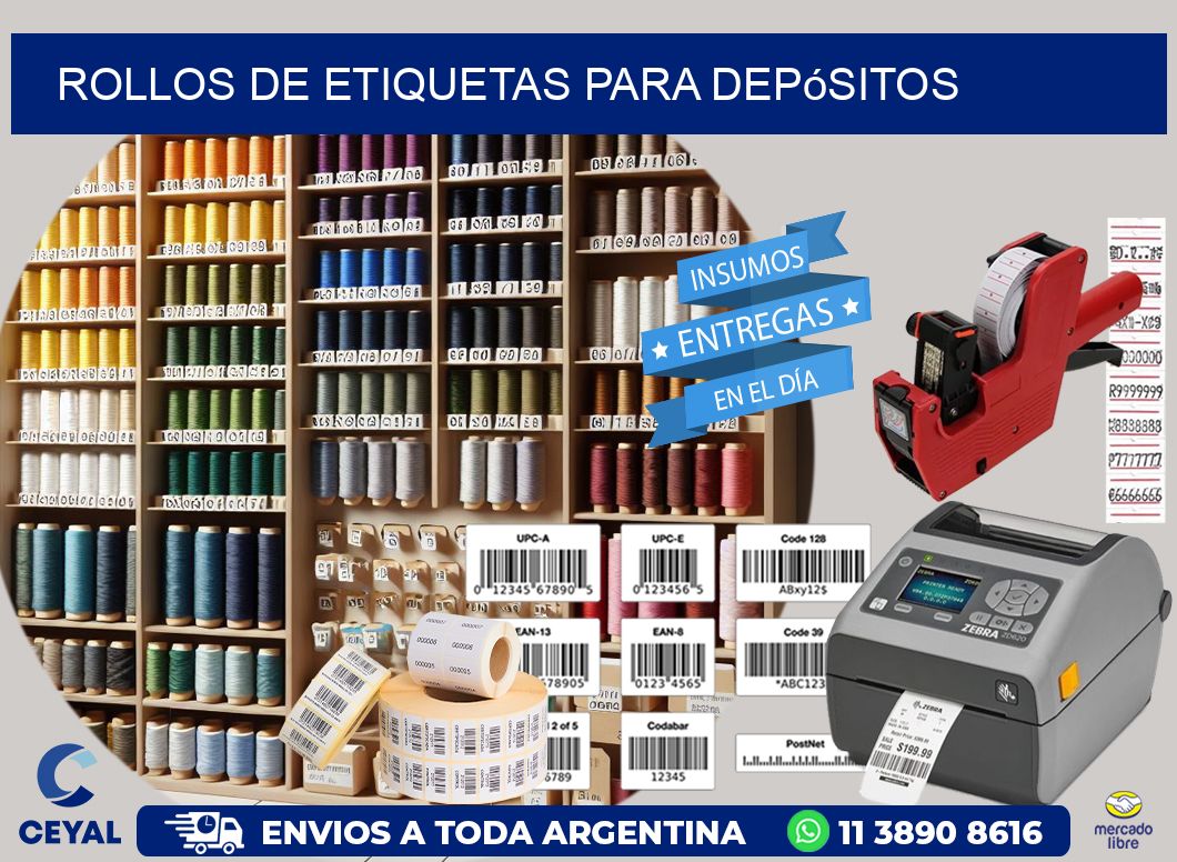 ROLLOS DE ETIQUETAS para depósitos