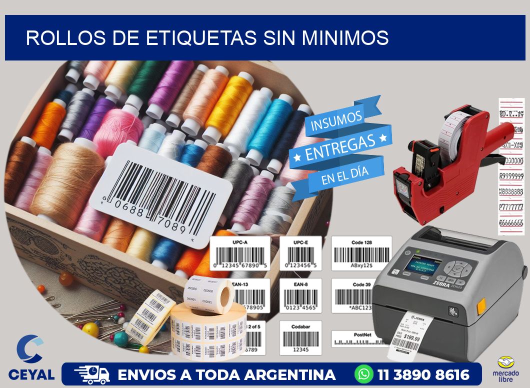 ROLLOS DE ETIQUETAS sin minimos