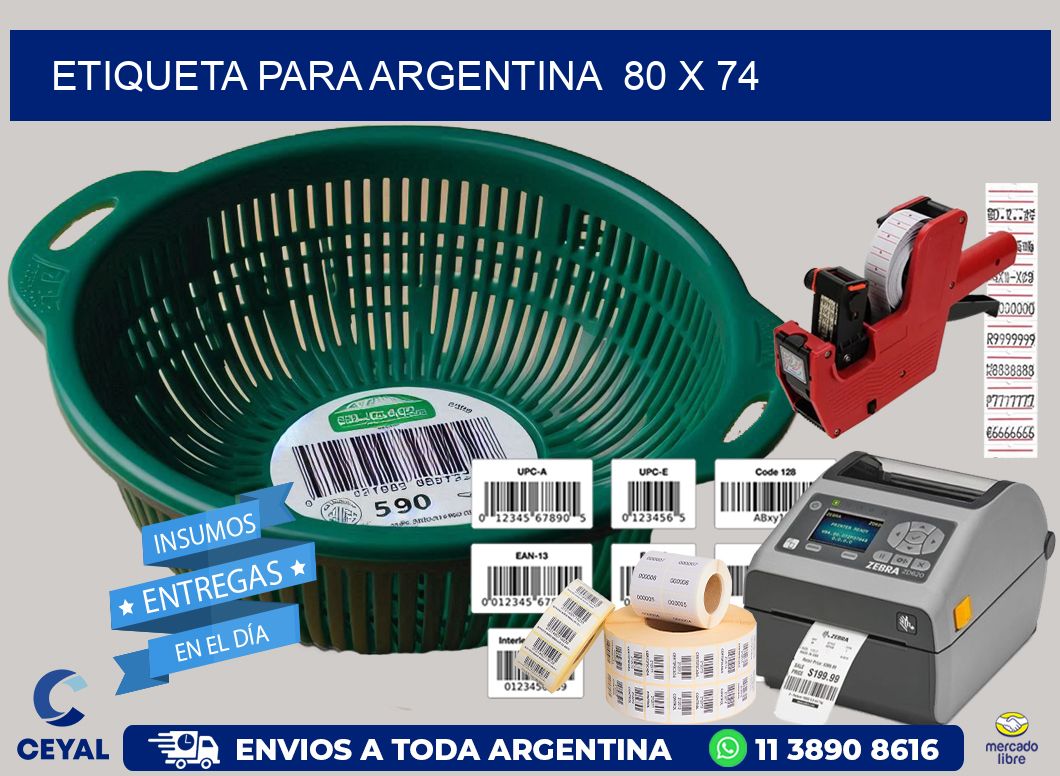 etiqueta para Argentina  80 x 74