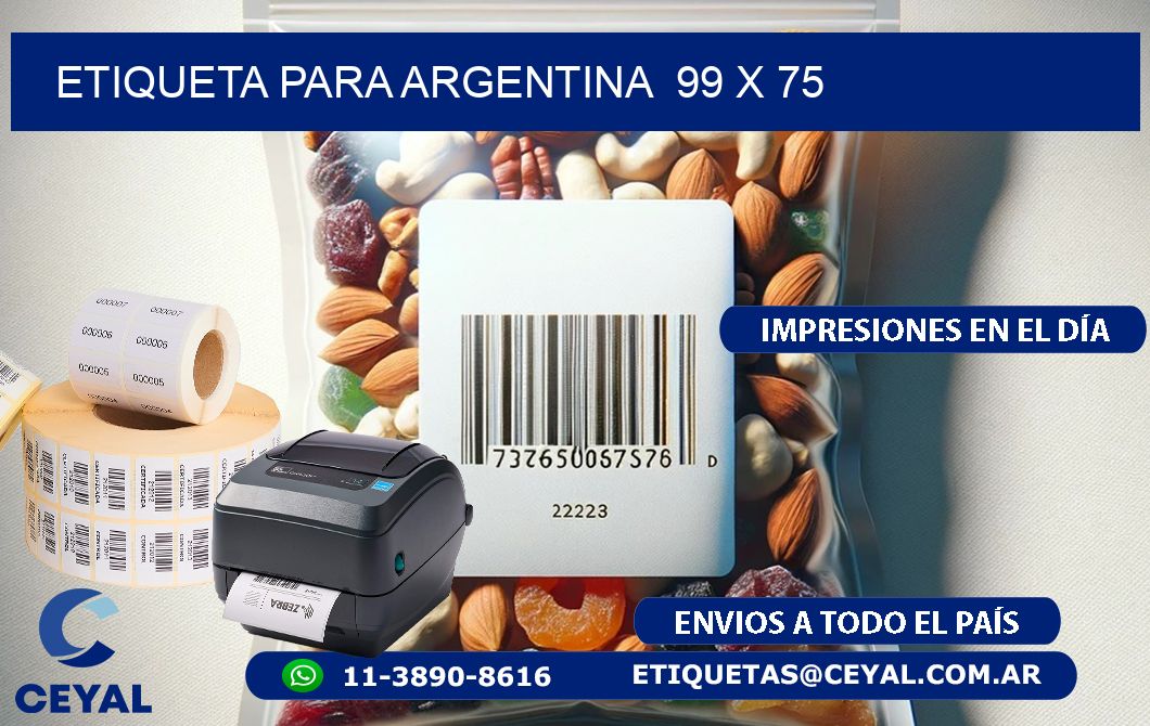 etiqueta para Argentina  99 x 75