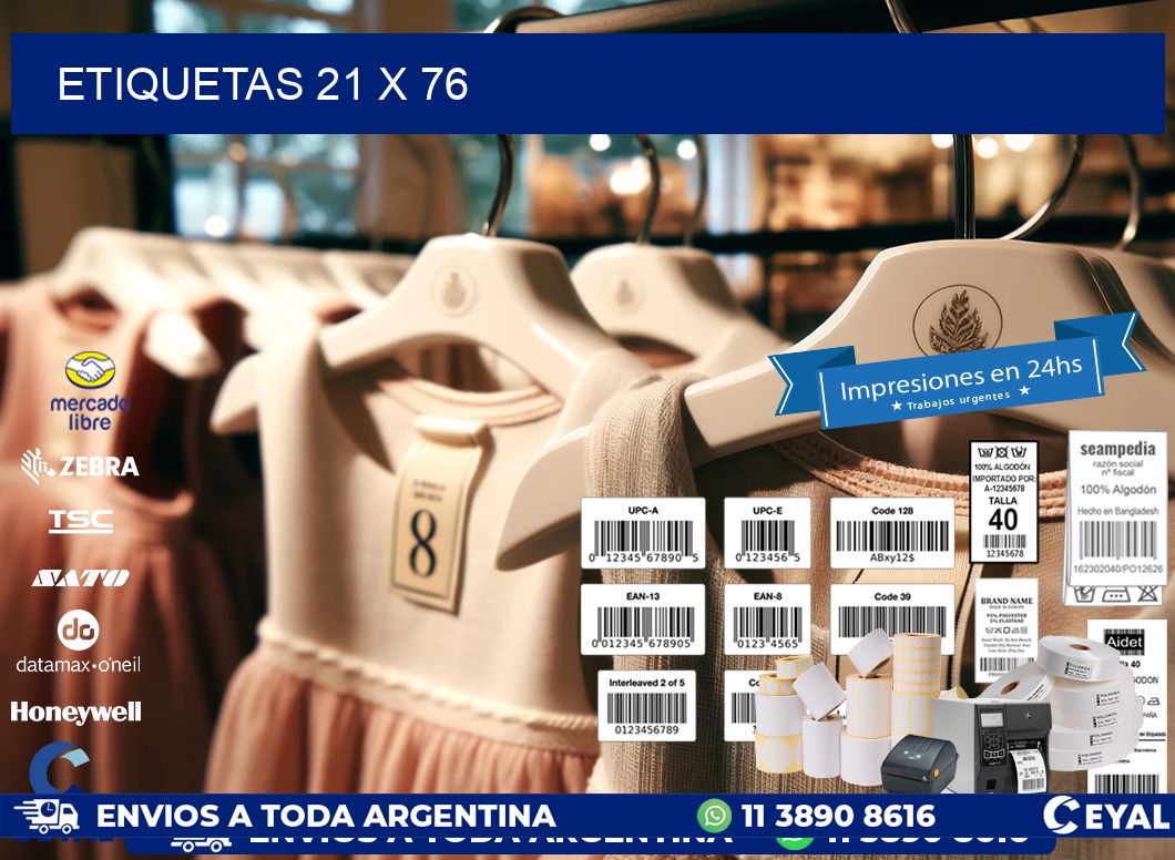etiquetas 21 x 76
