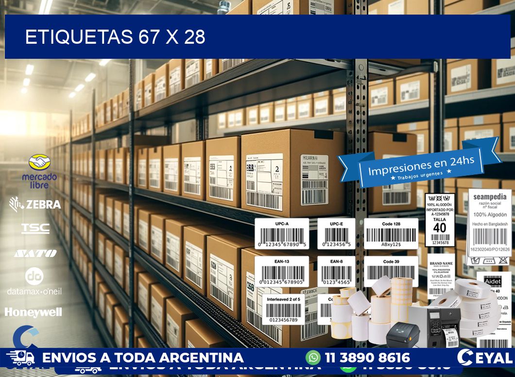 etiquetas 67 x 28