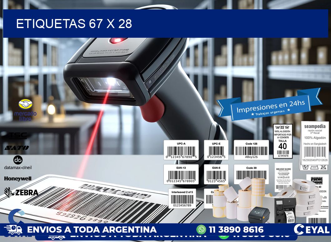 etiquetas 67 x 28