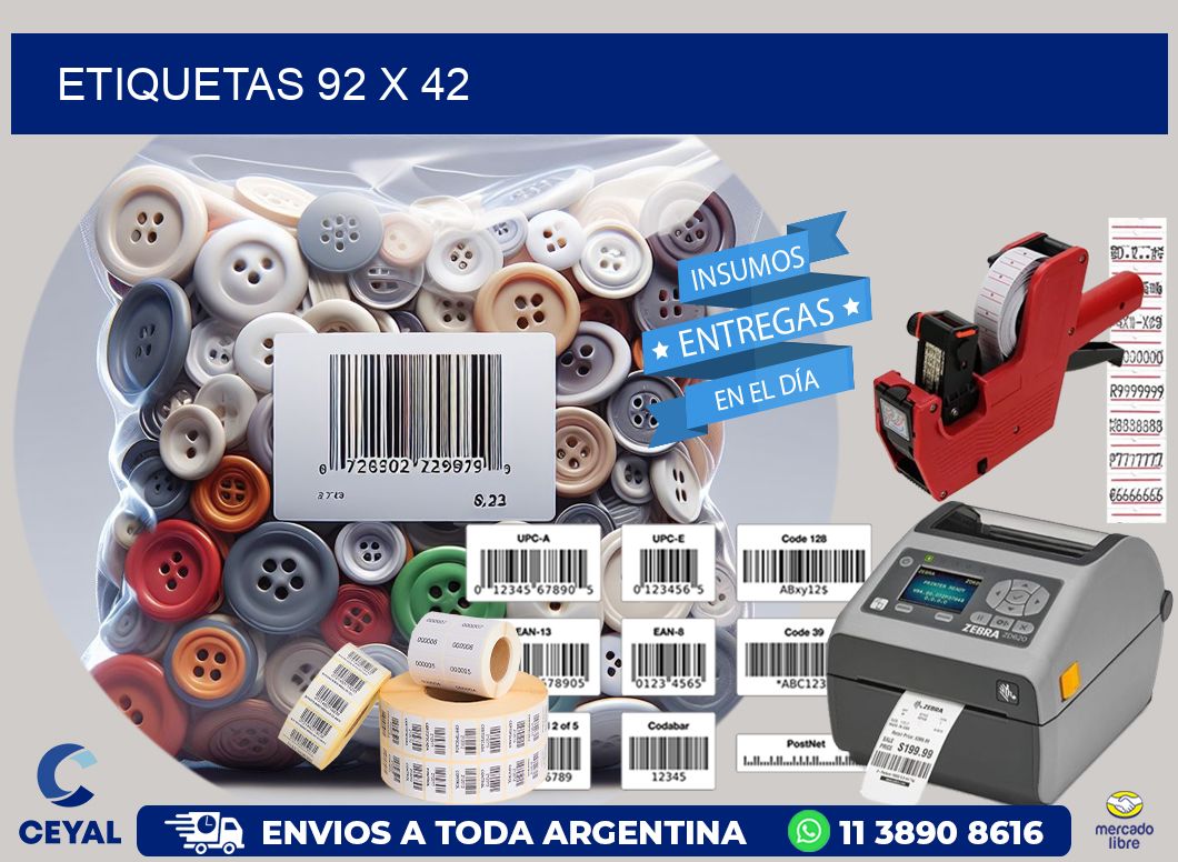 etiquetas 92 x 42