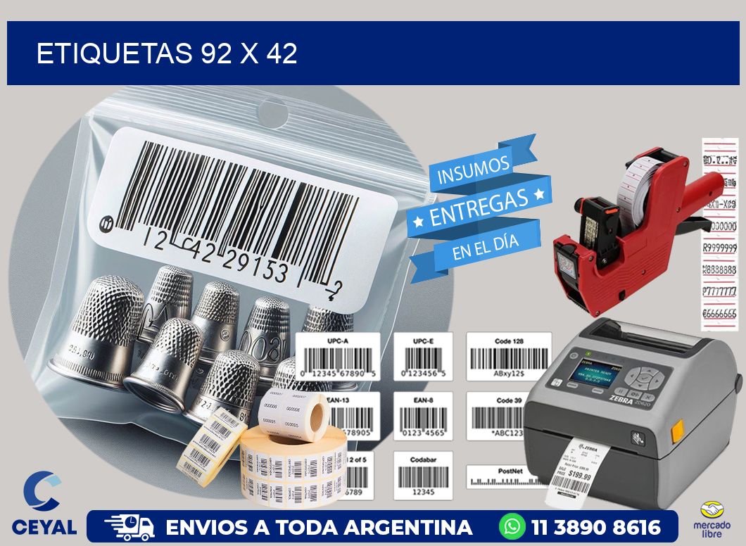 etiquetas 92 x 42