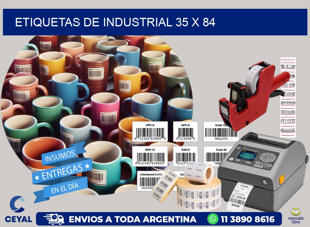 etiquetas de industrial 35 x 84