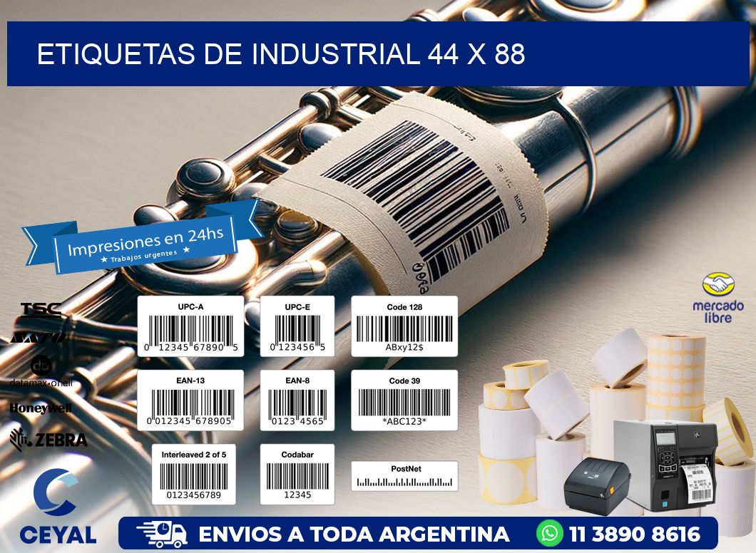 etiquetas de industrial 44 x 88