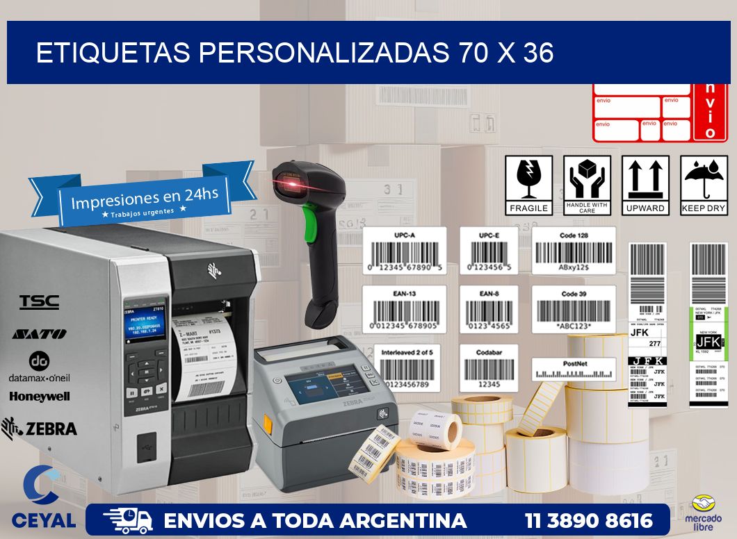 etiquetas personalizadas 70 x 36