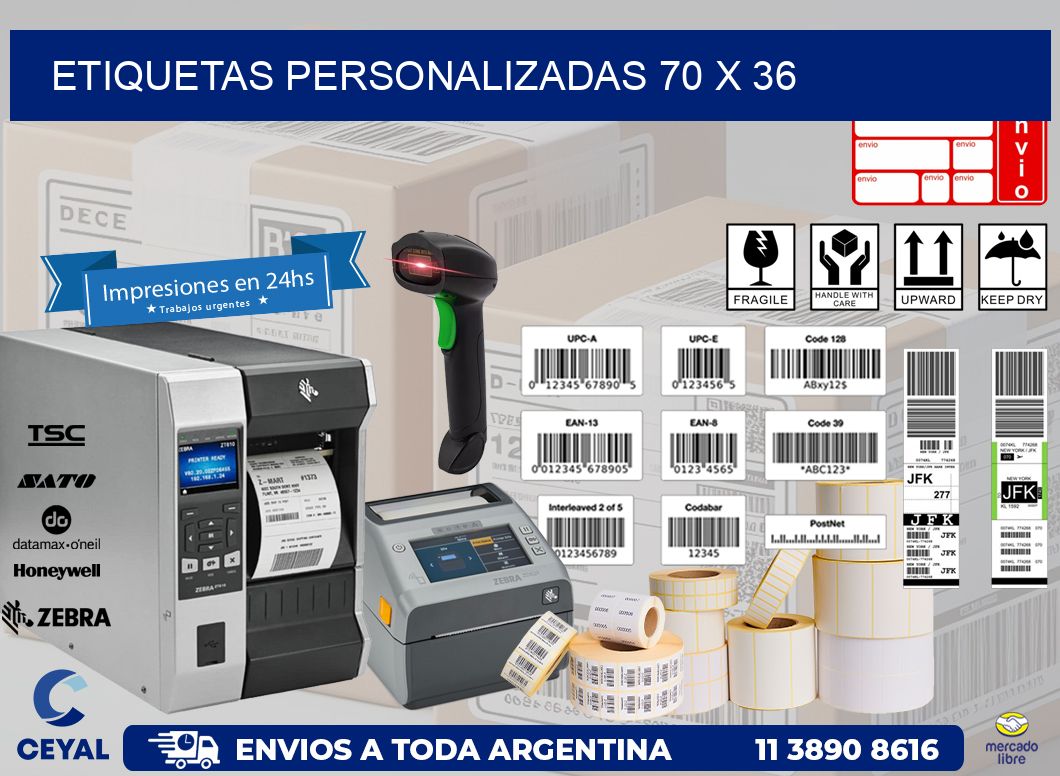 etiquetas personalizadas 70 x 36