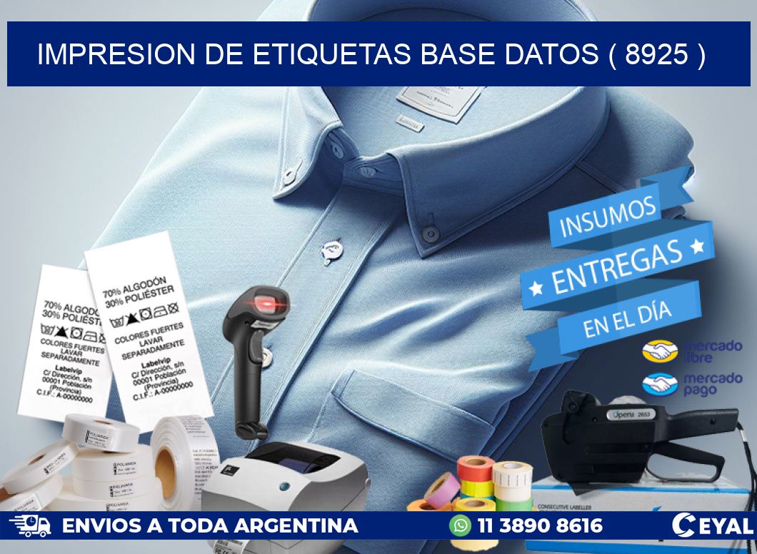 impresion de etiquetas base datos ( 8925 )