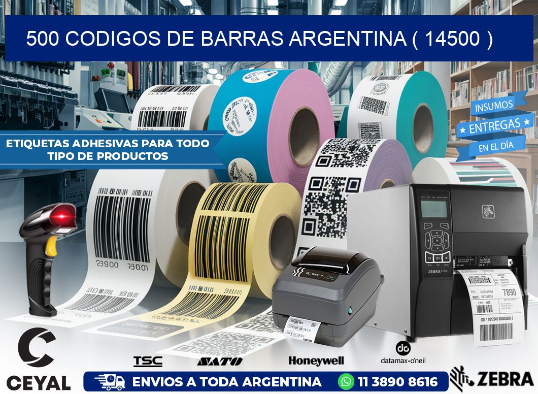 500 codigos de barras argentina ( 14500 )