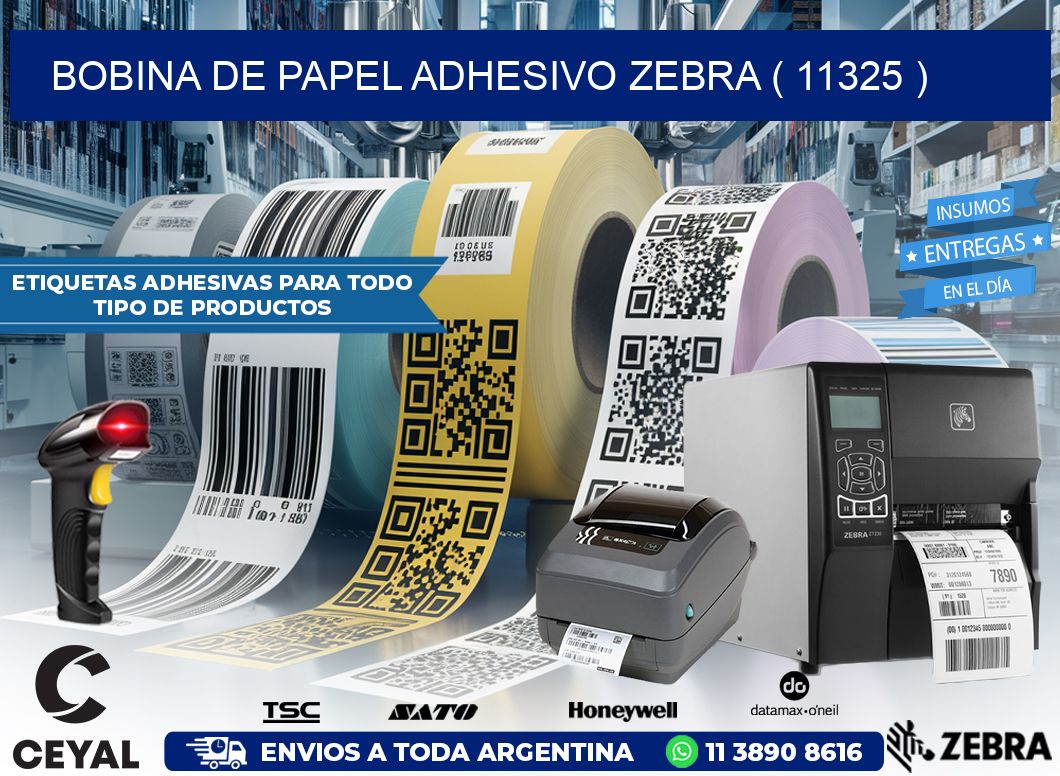 BOBINA DE PAPEL ADHESIVO ZEBRA ( 11325 )