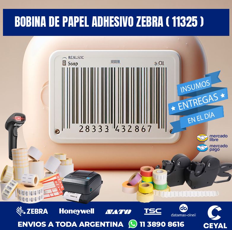 BOBINA DE PAPEL ADHESIVO ZEBRA ( 11325 )