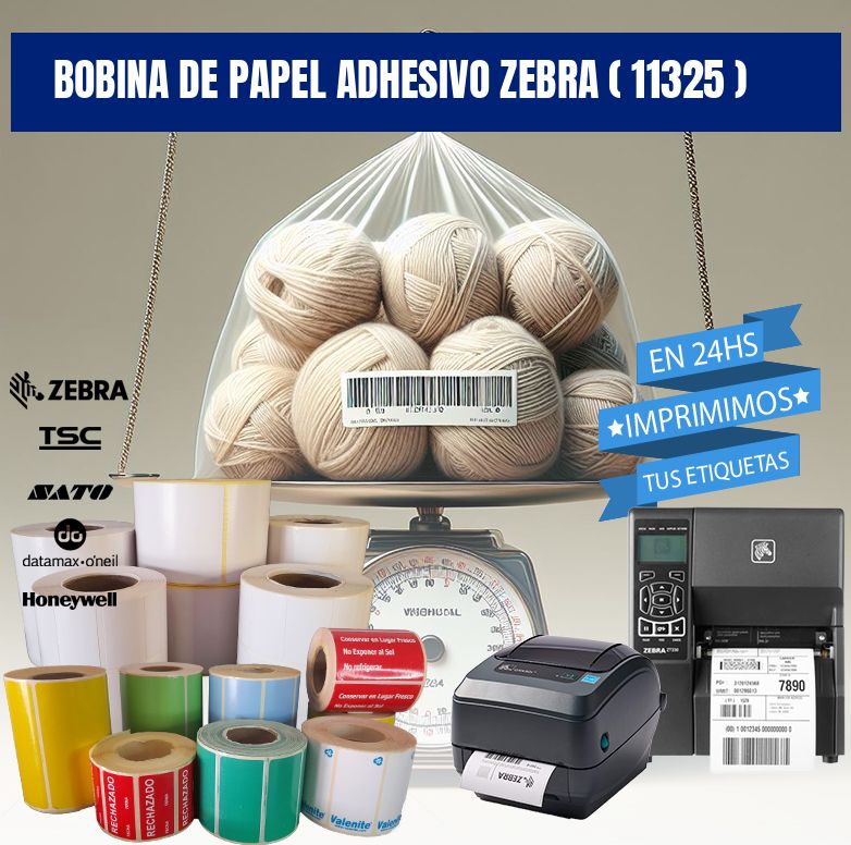 BOBINA DE PAPEL ADHESIVO ZEBRA ( 11325 )