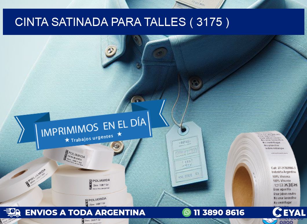 CINTA SATINADA PARA TALLES ( 3175 )