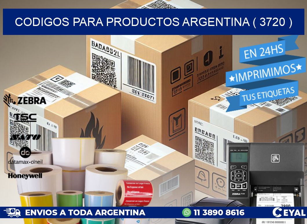 CODIGOS PARA PRODUCTOS ARGENTINA ( 3720 )