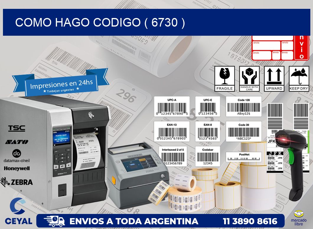 COMO HAGO CODIGO ( 6730 )