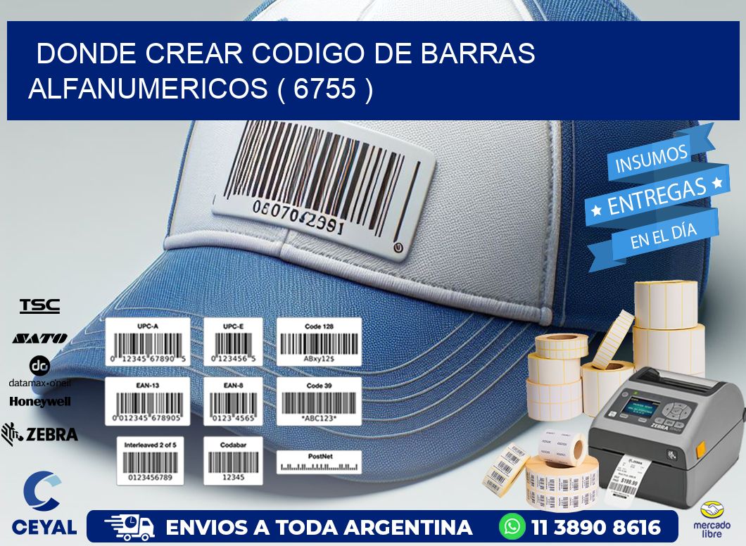 DONDE CREAR CODIGO DE BARRAS ALFANUMERICOS ( 6755 )