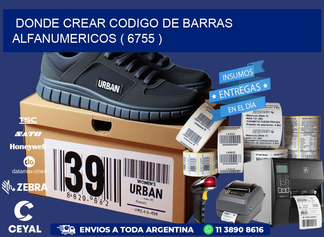 DONDE CREAR CODIGO DE BARRAS ALFANUMERICOS ( 6755 )