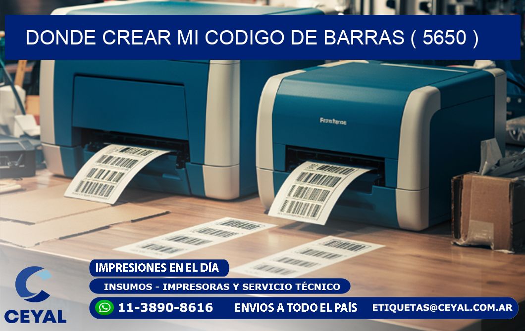 DONDE CREAR MI CODIGO DE BARRAS ( 5650 )