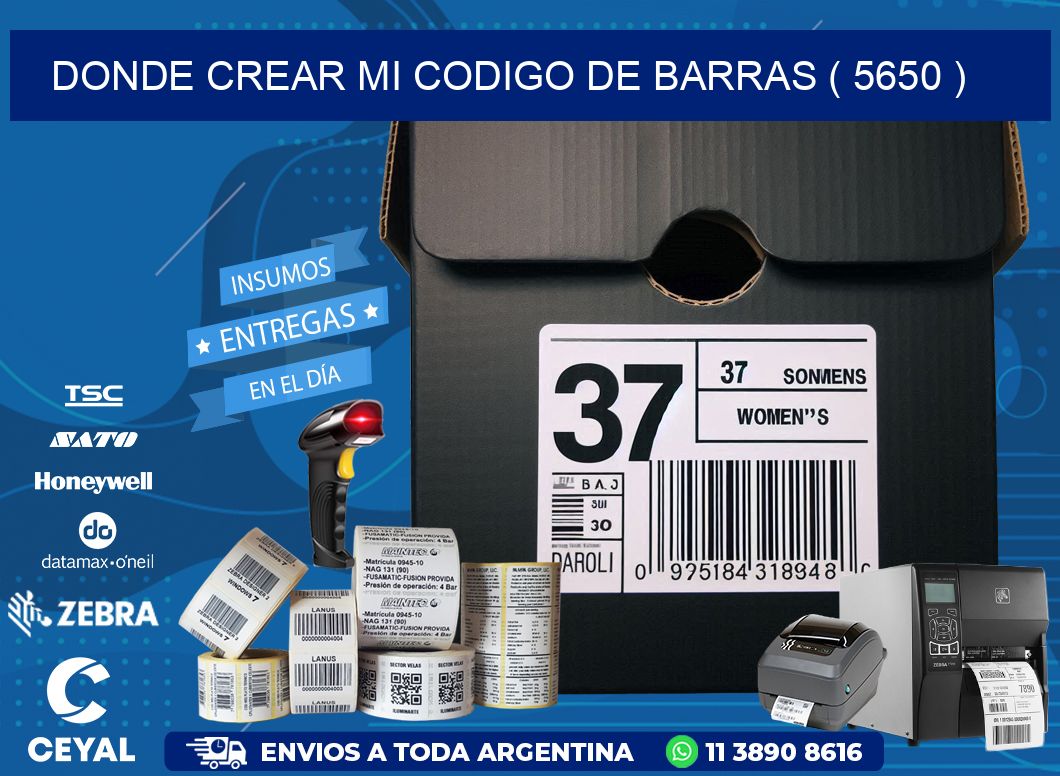 DONDE CREAR MI CODIGO DE BARRAS ( 5650 )