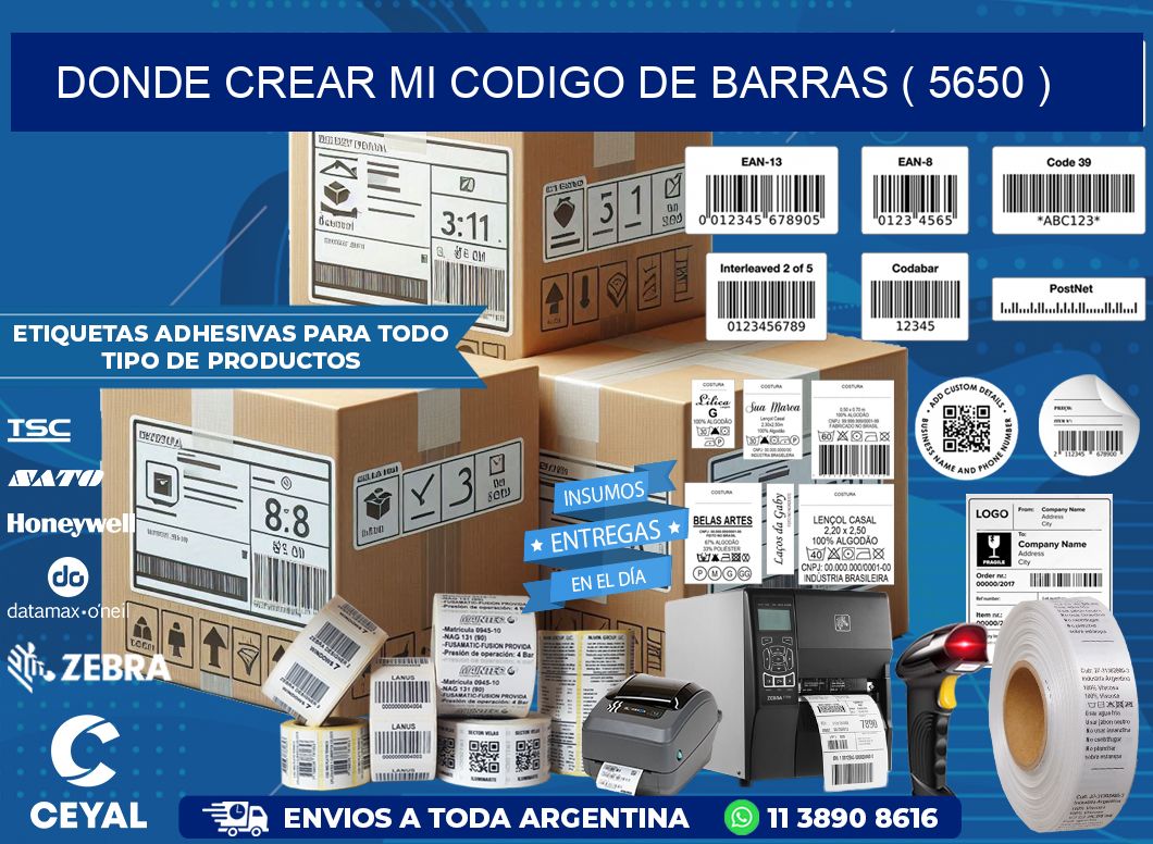 DONDE CREAR MI CODIGO DE BARRAS ( 5650 )