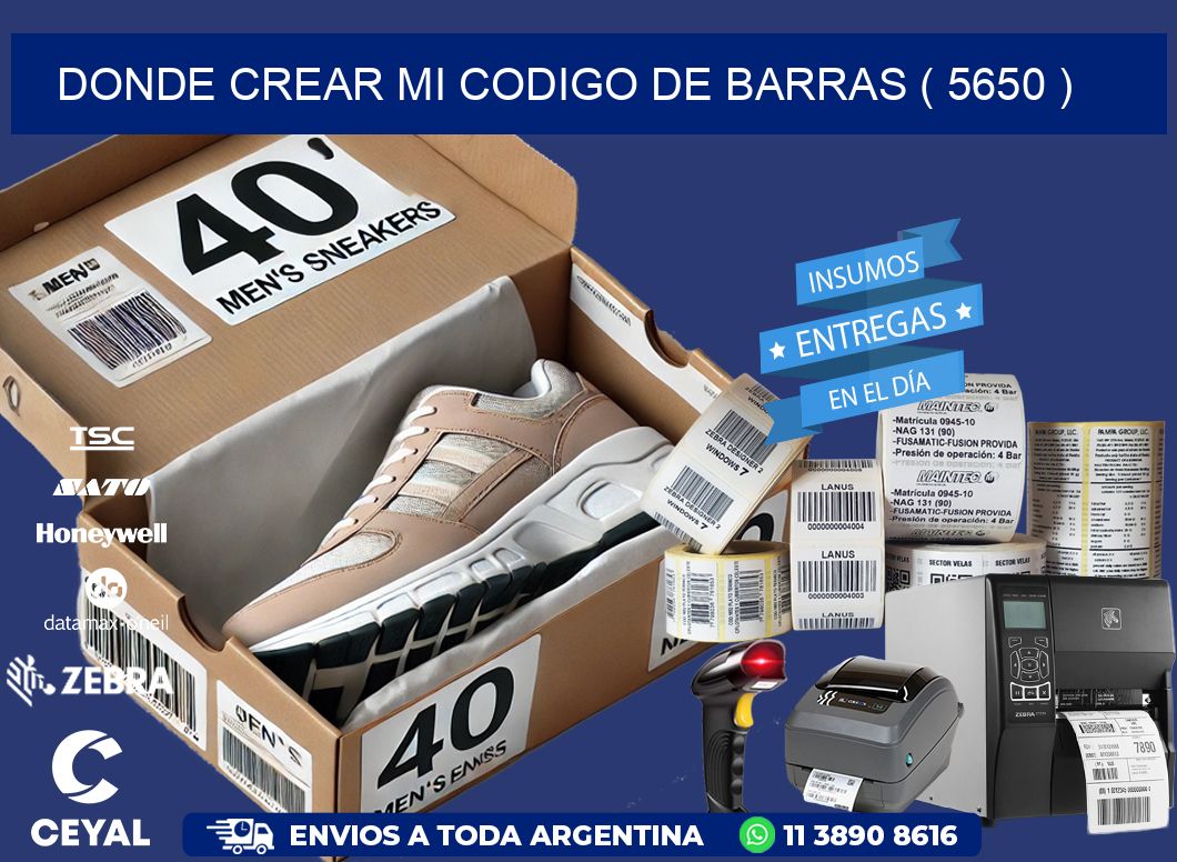 DONDE CREAR MI CODIGO DE BARRAS ( 5650 )